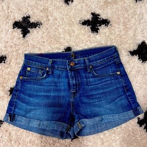 7 For All Mankind - size 26/4 - cuffed denim shorts - women’s